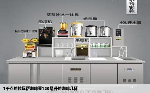 1千克的拉瓦萨咖啡豆120毫升的咖啡几杯